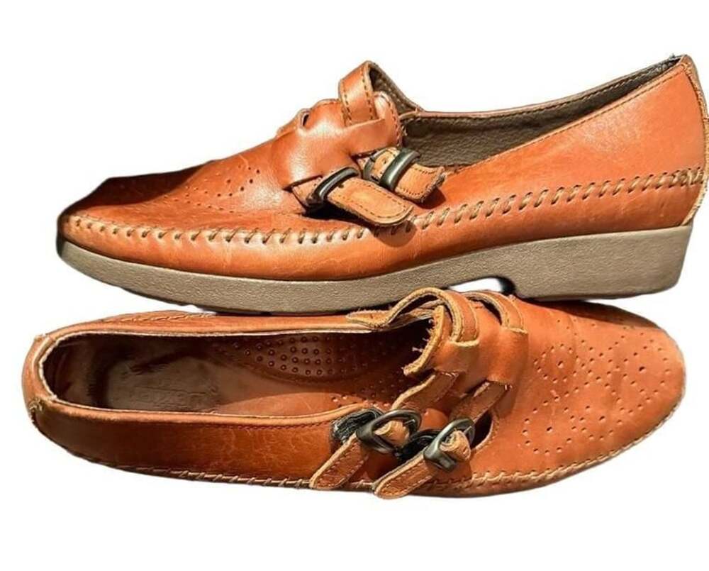 Dexter T-Strap Moccasins VTG Size 11M Brown Leather